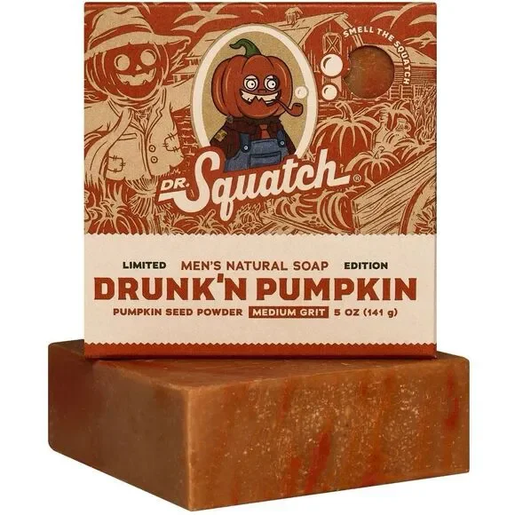 Dr Squatch Drunk’n Pumpkin Limited Natural Soap 5oz Drunken Halloween Limited - Picture 2 of 8